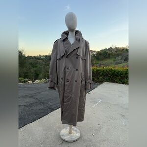 Men's London Fog Removable Liner Double Breasted Brown Trench Coat - Size 42Reg